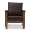 Baxton Studio SW3513-Dark Brown/Walnut-M17-CC Charlotte 1-Seater Lounge Chair