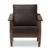 Baxton Studio SW3656-Dark Brown/Walnut-M17-CC Pierce Modern 1-Seater Lounge Chair