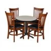 Regency TB30RNDPL47GY Cain 30" Round Breakroom Table In Maple & 4 'M' Stack Chairs In Grey