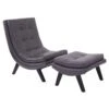 Office Star TSN51-PD26 Tustin Lounge Chair And Ottoman Set In Pewter