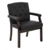 Officestar TV233-3 Traditional Visitors Chair With Padded Arms In Black
