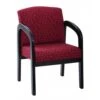 Officestar WD383-K114 Fabric Mahogany Finish Wood Visitor Chair In Ruby