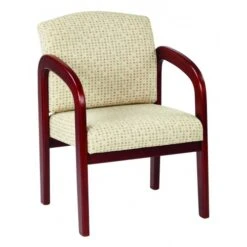 Officestar WD387-K100 Cherry Finish Wood Visitor Chair In Luna
