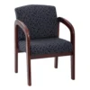 Officestar WD387-K113 Cherry Finish Wood Visitor Chair In Indigo