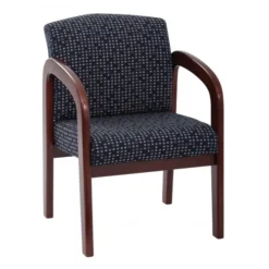 Officestar WD387-K113 Cherry Finish Wood Visitor Chair In Indigo