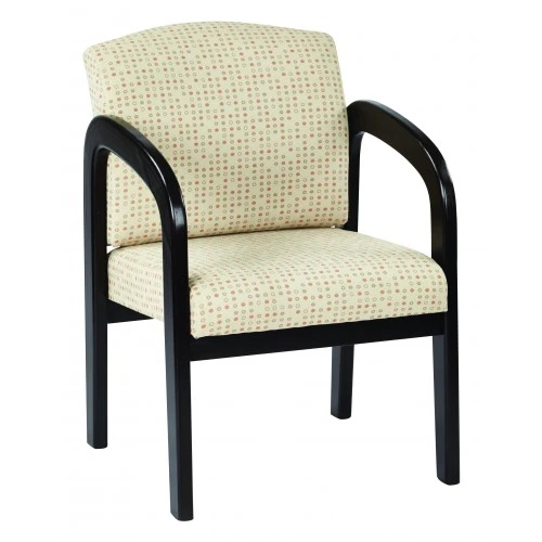 Officestar WD388-K100 Espresso Finish Wood Visitor Chair In Luna 1 Officestar WD388-K100 Espresso Finish Wood Visitor Chair In Luna
