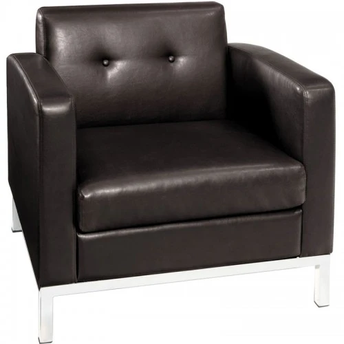 Office Star Wall Street Arm Chair Espresso Faux Leather WST51A-E34 1 Office Star Wall Street Arm Chair Espresso Faux Leather WST51A-E34