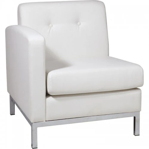 Office Star Wall Street Arm Chair LAF White Faux Leather WST51LF-W32 1 Office Star Wall Street Arm Chair LAF White Faux Leather WST51LF-W32