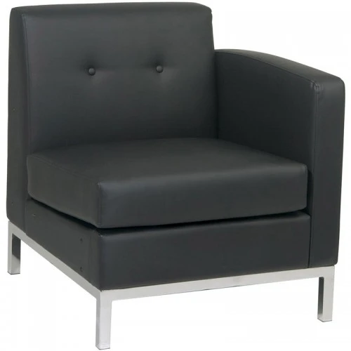 Office Star Wall Street Arm Chair RAF Black Faux Leather WST51RF-B18 1 Office Star Wall Street Arm Chair RAF Black Faux Leather WST51RF-B18