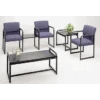 Lesro Sheffield S1301G3 Reception Office Lounge Seating, Metal Frame With Sled Base