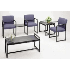 Lesro Sheffield S1301G3 Reception Office Lounge Seating, Metal Frame With Sled Base