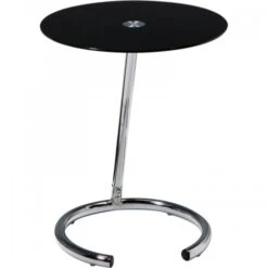 Ave Six Yield Telephone Table Chrome / Black Glass YLD04