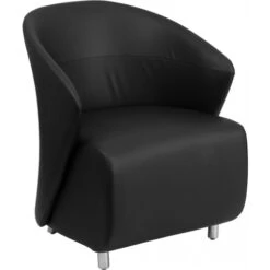 Flash Furniture ZB-1-GG Black Leather Reception Chair