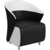 Flash Furniture ZB-7-GG Black Leather Reception Chairwith White Detailing