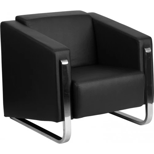 Flash Furniture ZB-8803-1-CHAIR-BK-GG HERCULES Gallant Series Contemporary Black Leather Chair With Stainless Steel Frame 1 Flash Furniture ZB-8803-1-CHAIR-BK-GG HERCULES Gallant Series Contemporary Black Leather Chair With Stainless Steel Frame