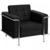 Flash Furniture Hercules Lesley Series Contemporary Black Leather Chair With Encasing Frame ZB-LESLEY-8090-CHAIR-BK-GG