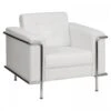 Flash Furniture Hercules Lesley Series Contemporary White Leather Chair With Encasing Frame ZB-LESLEY-8090-CHAIR-WH-GG