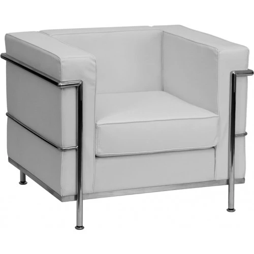Flash Furniture HERCULES Regal Series Contemporary White Leather Chair With Encasing Frame ZB-REGAL-810-1-CHAIR-WH-GG 1 Flash Furniture HERCULES Regal Series Contemporary White Leather Chair With Encasing Frame ZB-REGAL-810-1-CHAIR-WH-GG